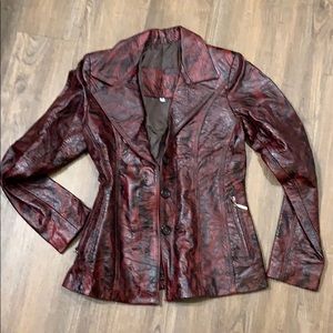 New red leather jacket